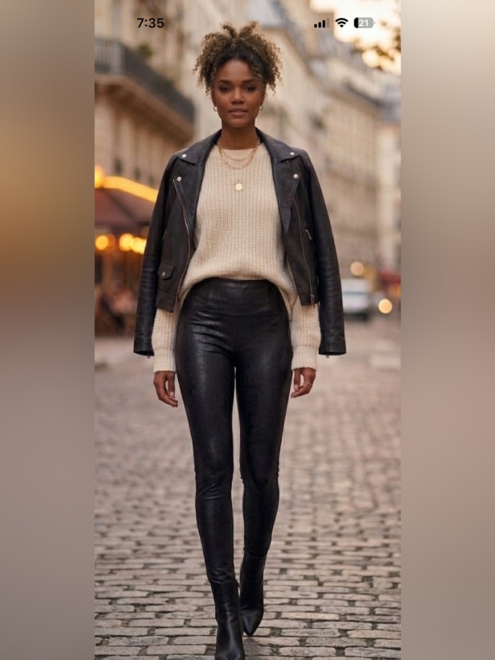 SPANX Black Faux Leather High-Waist Leggings SZ M